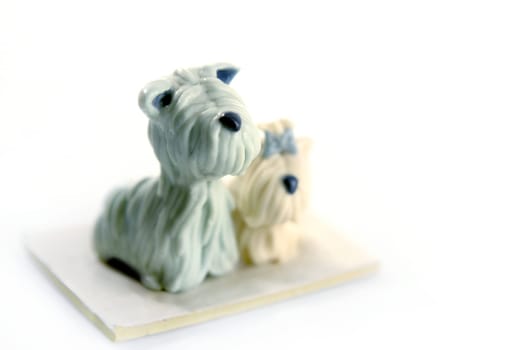 Plasticine funny handmade dog isolated on white background