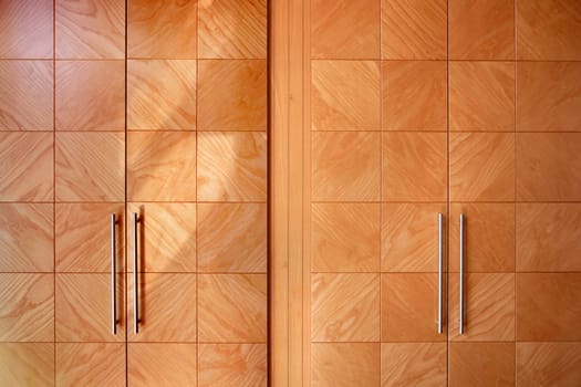 Wooden office modern closet orange doors, interior design