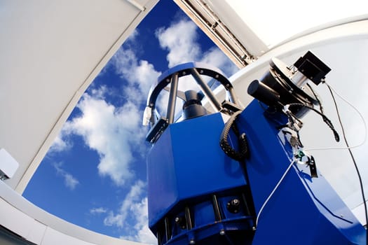 astronomical observatory telescope indoor blue sky