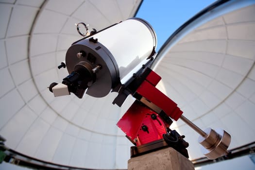astronomical observatory telescope indoor blue sky