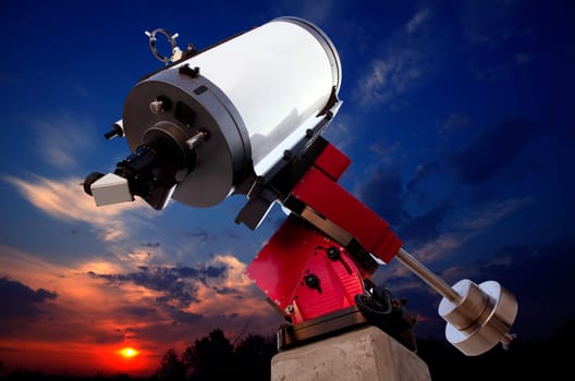astronomical observatory telescope sunset dramatic sky
