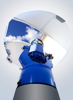 astronomical observatory telescope indoor blue sky
