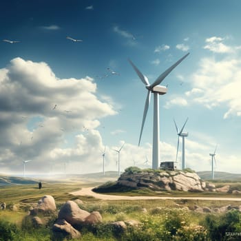 Wind power alternative source of energy, wind power plantage