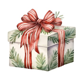 Watercolor Christmas Gifts Clipart, Christmas Watercolor Presents. AI Generated.