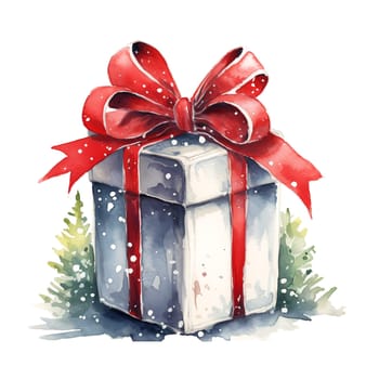 Watercolor Christmas Gifts Clipart, Christmas Watercolor Presents. AI Generated.