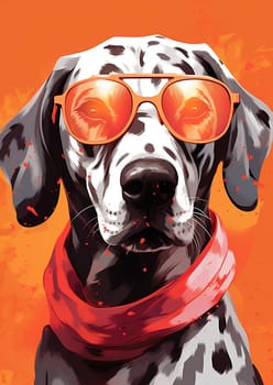 Dog breed cute drawing summer sunglasses puppy portrait animal funny background design glasses style pet illustration head