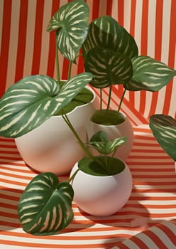 Potted gardening flower fresh growth green closeup nature white plant flora decorative design botany leaves beautiful grow houseplant background