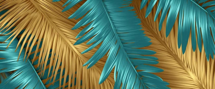 decoration botanical creative background tropical gold foliage branch pattern leaf design template frame texture tree illustration tropics nature hawaiian black jungle garden. Generative AI.