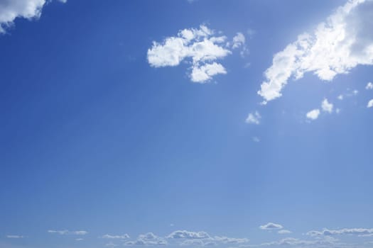 Blue sky background and summer white clouds