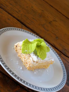 small layered cake made of puff pastry filled with cream