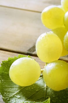 Delicious yellow autumn grape fruit macro detail