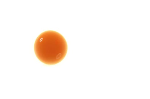 Egg yolk isolated on white, big copy space