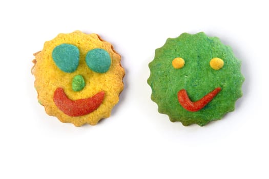 funny smiley faces biscuits colorful round shape
