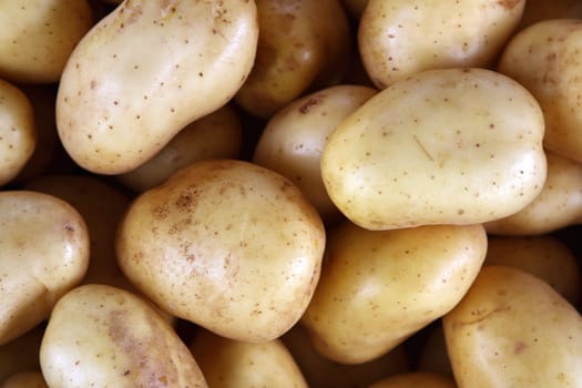 potatoes on stack market shop texture background