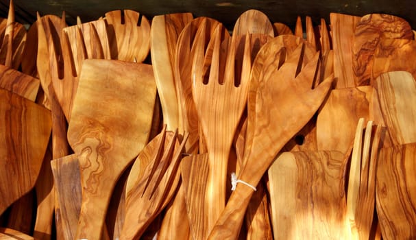 cutlery olive tree wood spanish traditional fork spoon palettes kitchenware