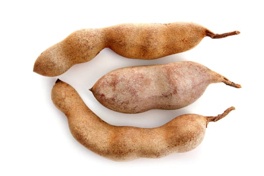 isolated fruit Tamarind Tamarindus indica Legumes