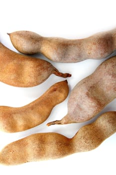 isolated fruit Tamarind Tamarindus indica Legumes
