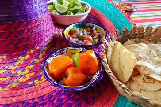 Mexican sauces pico de gallo habanero chili sauce Mexico spices