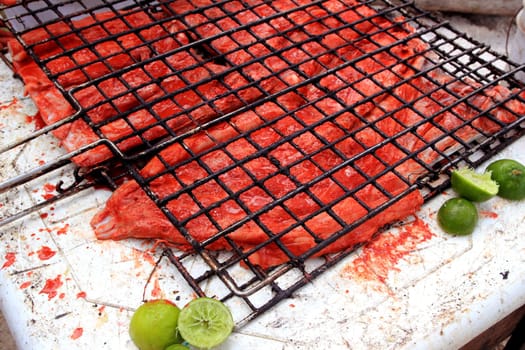 grilled fish fillet red achiote sauce tikinchik Mayan Mexico recipe