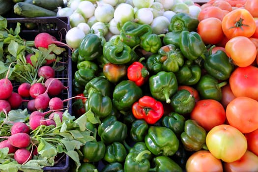 greengrocers radish tomatoes green red peppers pattern