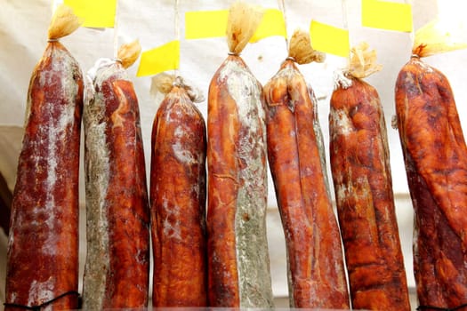chorizo sausage chorizo food rows Spain traditional products