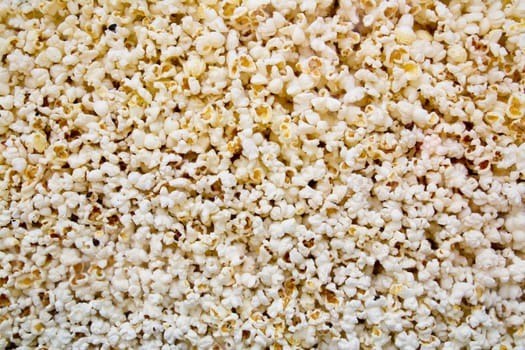 Corn popcorn texture view from glass in cinema shop