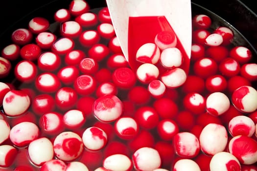 red pickled onions pattern texture in vegetables market