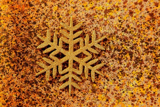 christmas snowflake golden symbol on colorful papel