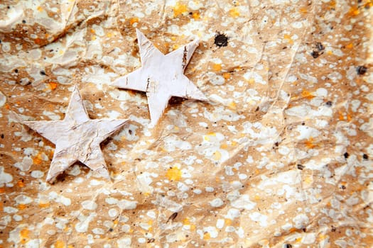 christmas stars background on recycle crumpled paper