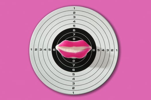 Target metaphor, the winner gets the sweet candy kiss from lips