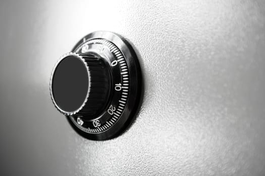 Safe gray steel box detail such a currency safety business metaphor