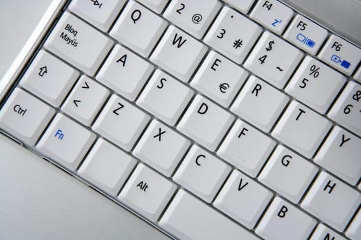 Computer laptop keyboard closeup macro photo