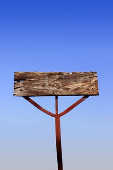 aged wooden vintage sign signal blank copyspace blue sky