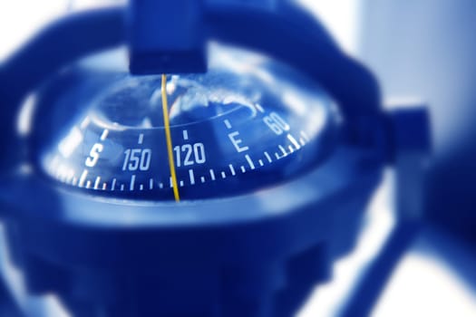 boat marine compass in black blue light backlight boat control
