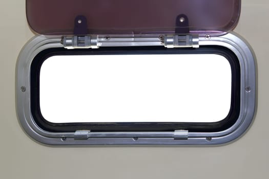 boat porthole horizontal rectangle white interior isolated