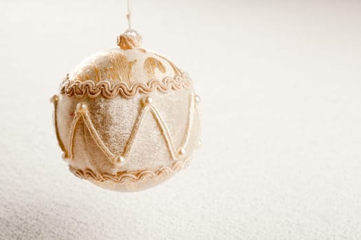 christmas velvet bauble luxury style on snow artificial background