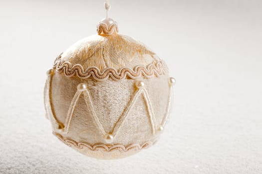 christmas velvet bauble luxury style on snow artificial background