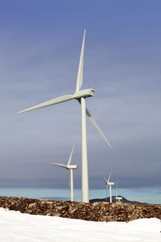 electric aerogenerator windmill snow winter mountain