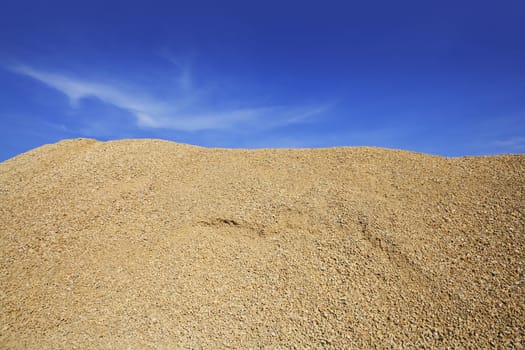 yellow gravel sand quarry mountain for construction concrete