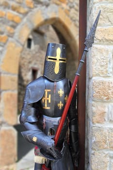 Medieval warrior soldier metal protective wear swordman