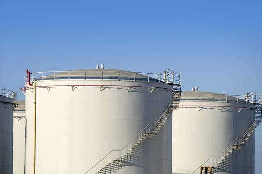 Big chemical tank petrol container on oil petrochemical industry