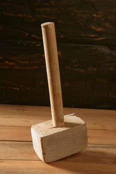 hammer old vintage wooden made over wood background