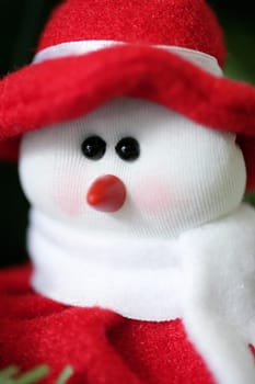 Christmas tree decoration macro toys details, red and white