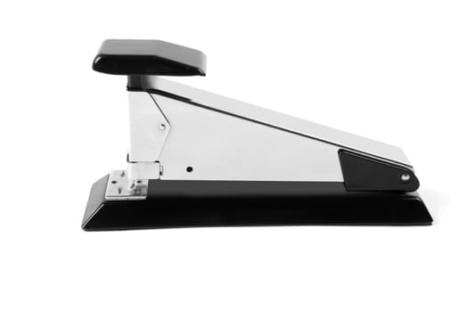 Stapler on stainless steel silver chrome and black over white
