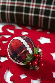 Christmas decoration fabric ball Scottish printing pattern