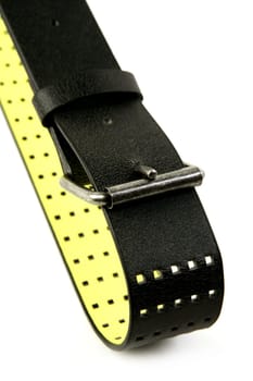 Belt in black and yellow inside modern fashion over white