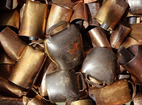 cowbell bell pattern texture in market shop golden color