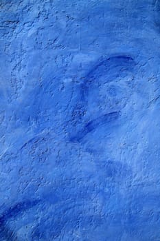 blue wall texture grunge background in Mediterranean house