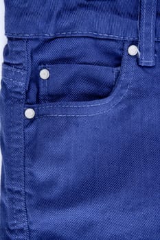 Denim blue jeans trouser pants pocket detail closeup texture