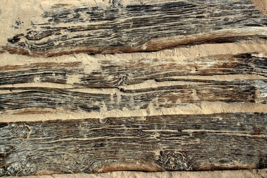 aged beach wood texture with sand weathered grunge
